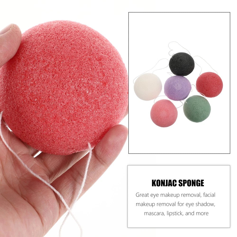6PCS dry wet face puff Reusable Body Sponge Facial Cleansing