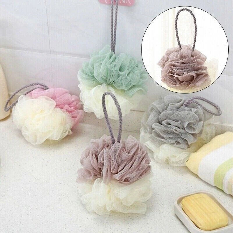 5 X Shower Ball Mesh Bath Flower Body Scrubber Brush Exfoliating Puff Sponge