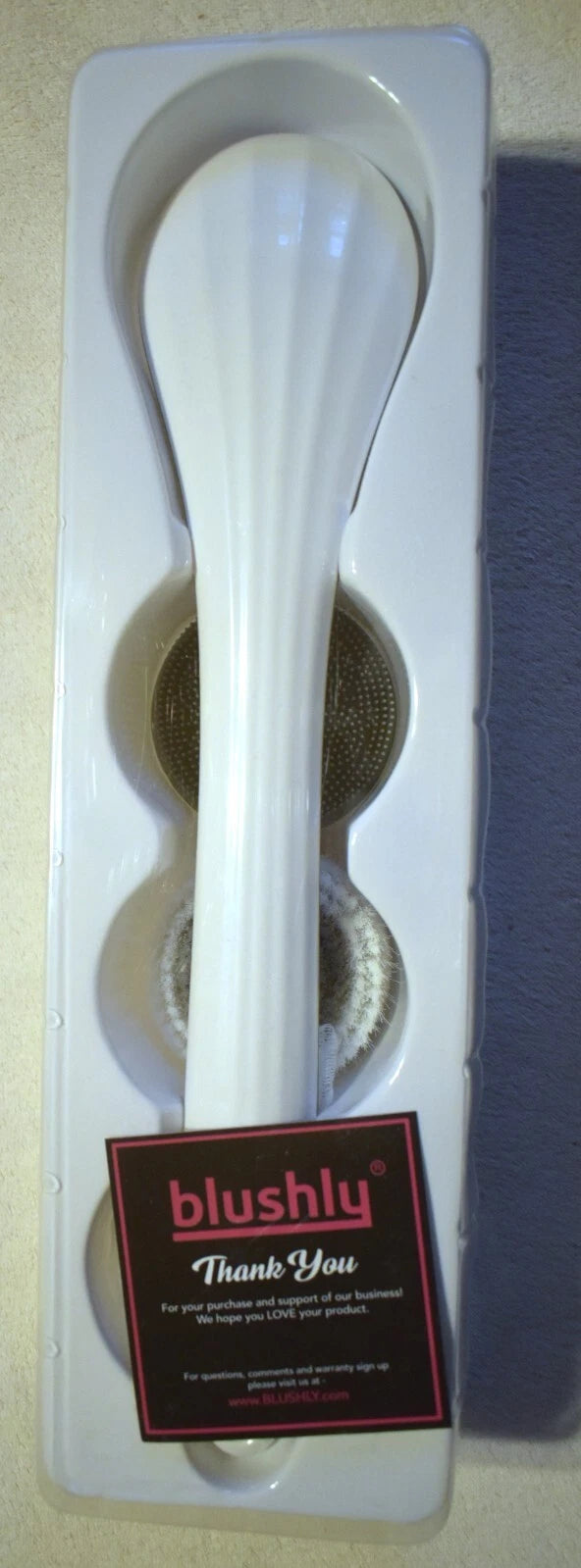 Blushly Rechargeable Exfoliating Body Brush: 6 Heads, 14"  Perfect for Showering