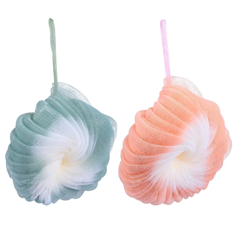 2Pcs Bath Sponge Body Scrubber Pouf Shower Ball Brush for Women and Men
