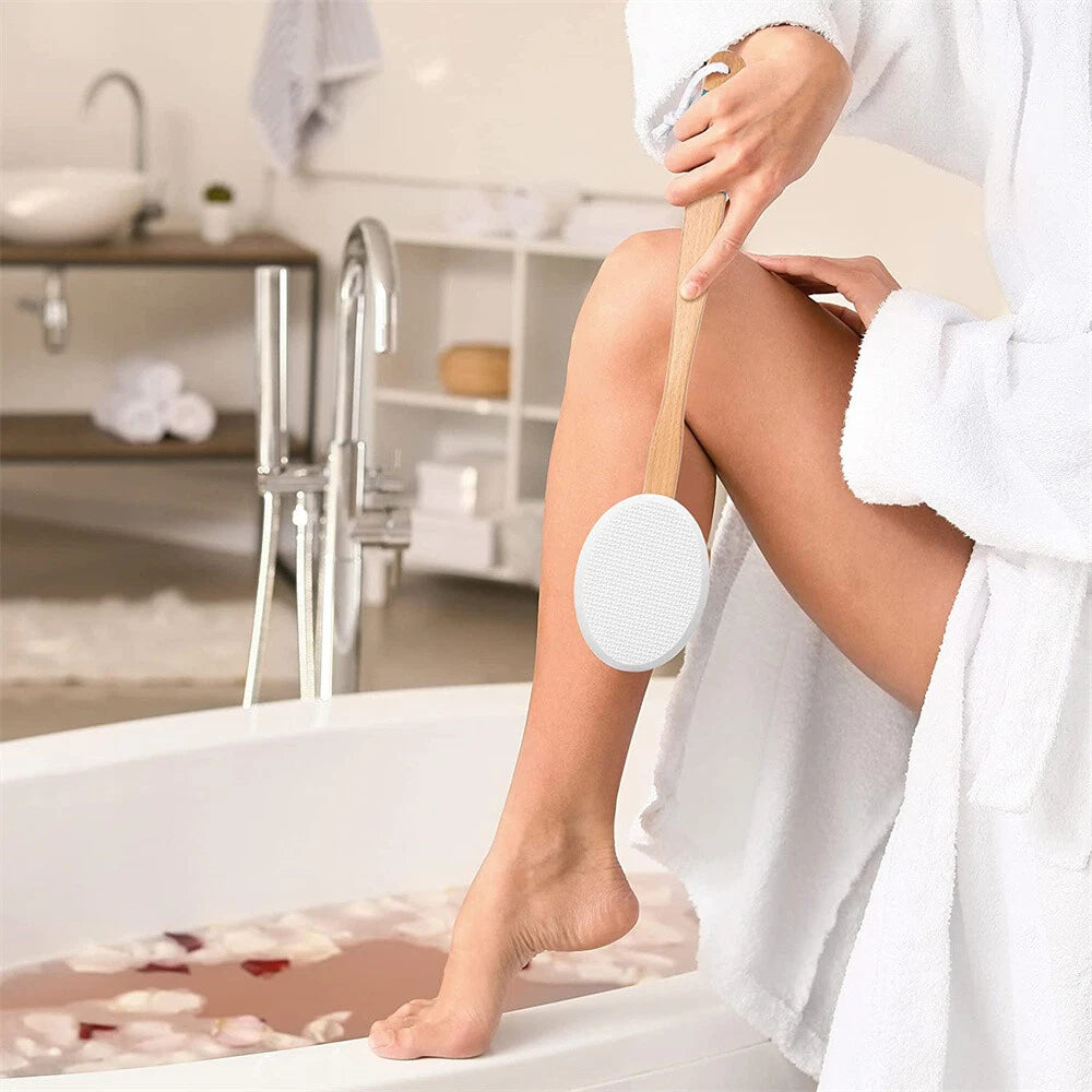 New Hangable Lotion Applicator Easy Reach for Body Anywhere Wooden Handle Brush