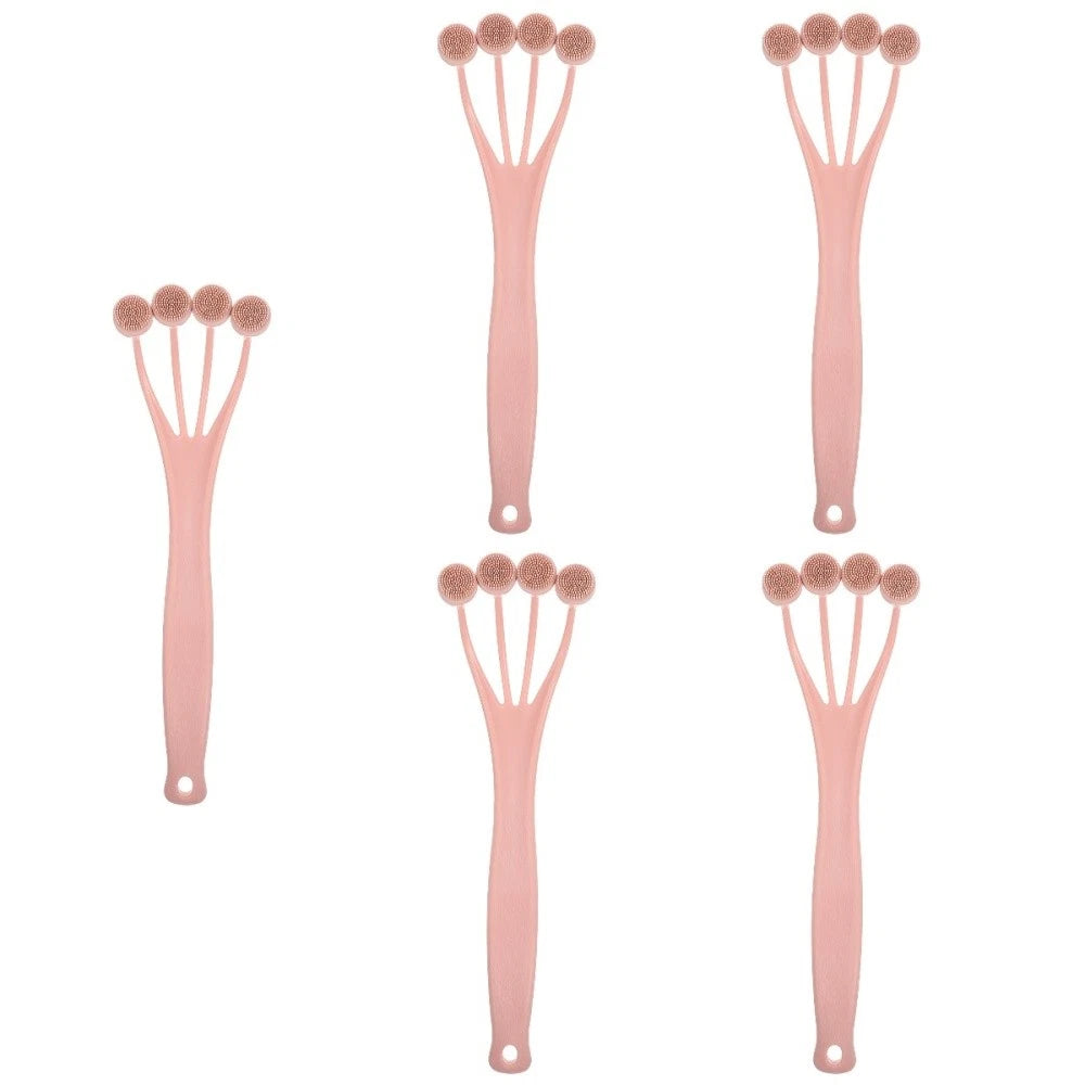 5 PCS Exfoliating Bath Brush Body Scrubber for Shower Long Handle