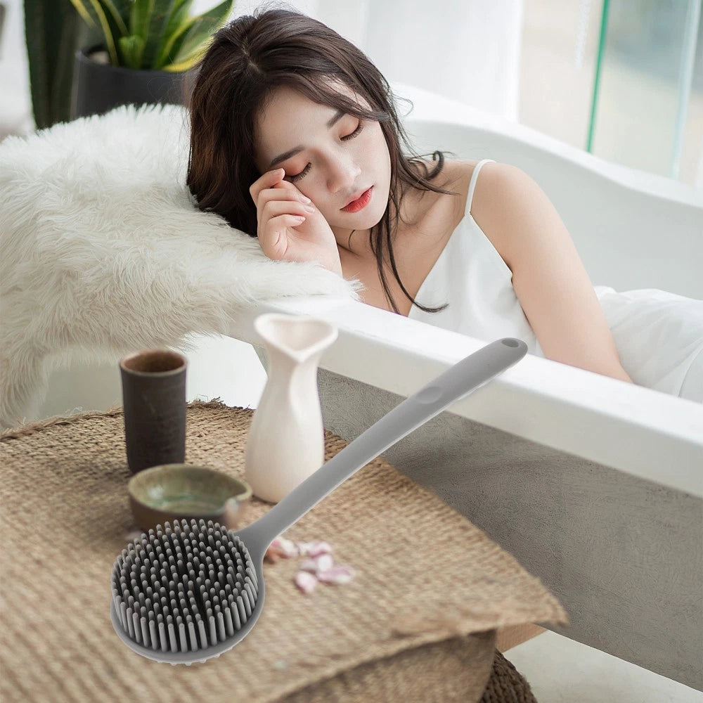 Silicone Bath Brush Man Body Scrubber Shower Back for Long Handle