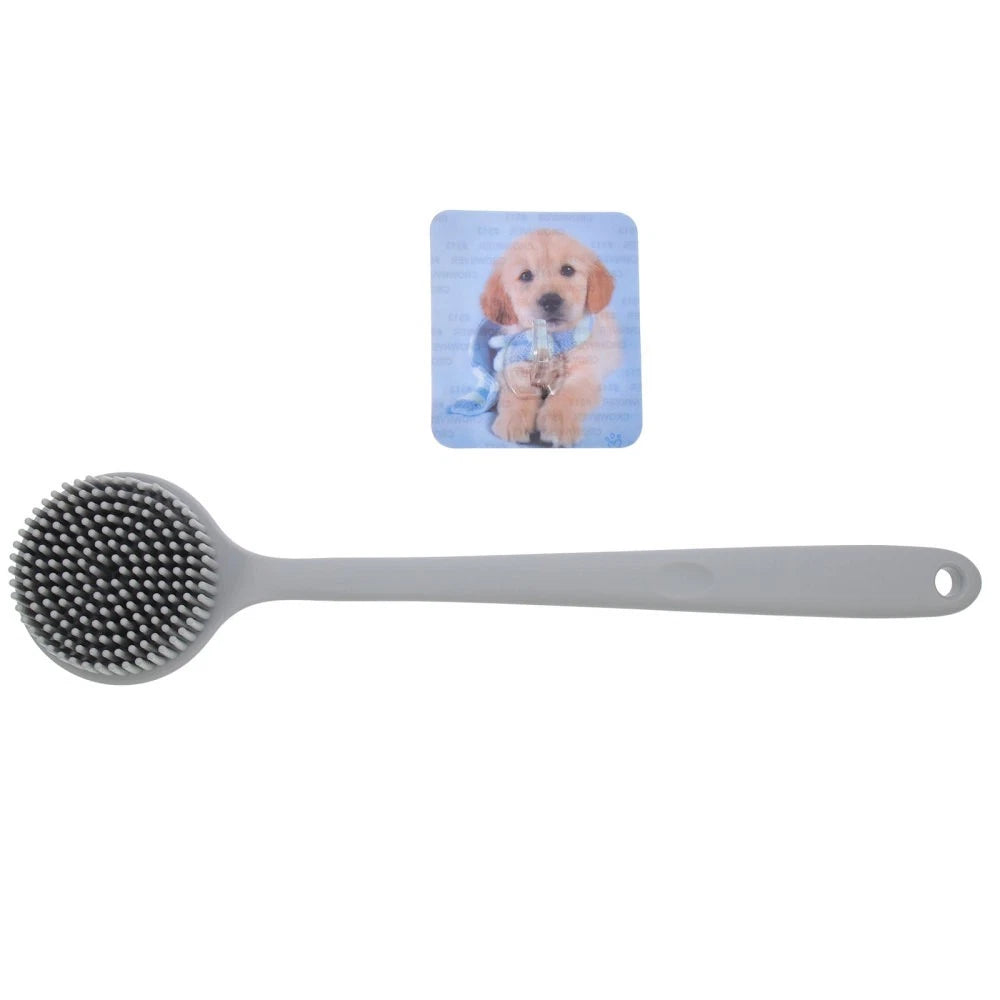 Silicone Bath Brush Man Back Washer Shower Scrubber with Long Handle