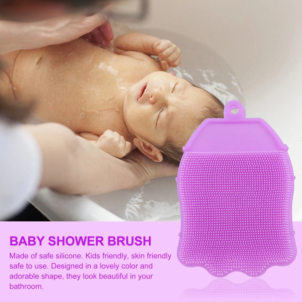 Silicone Hair Shampoo Child Baby Bath Brush Shower with Dispenser