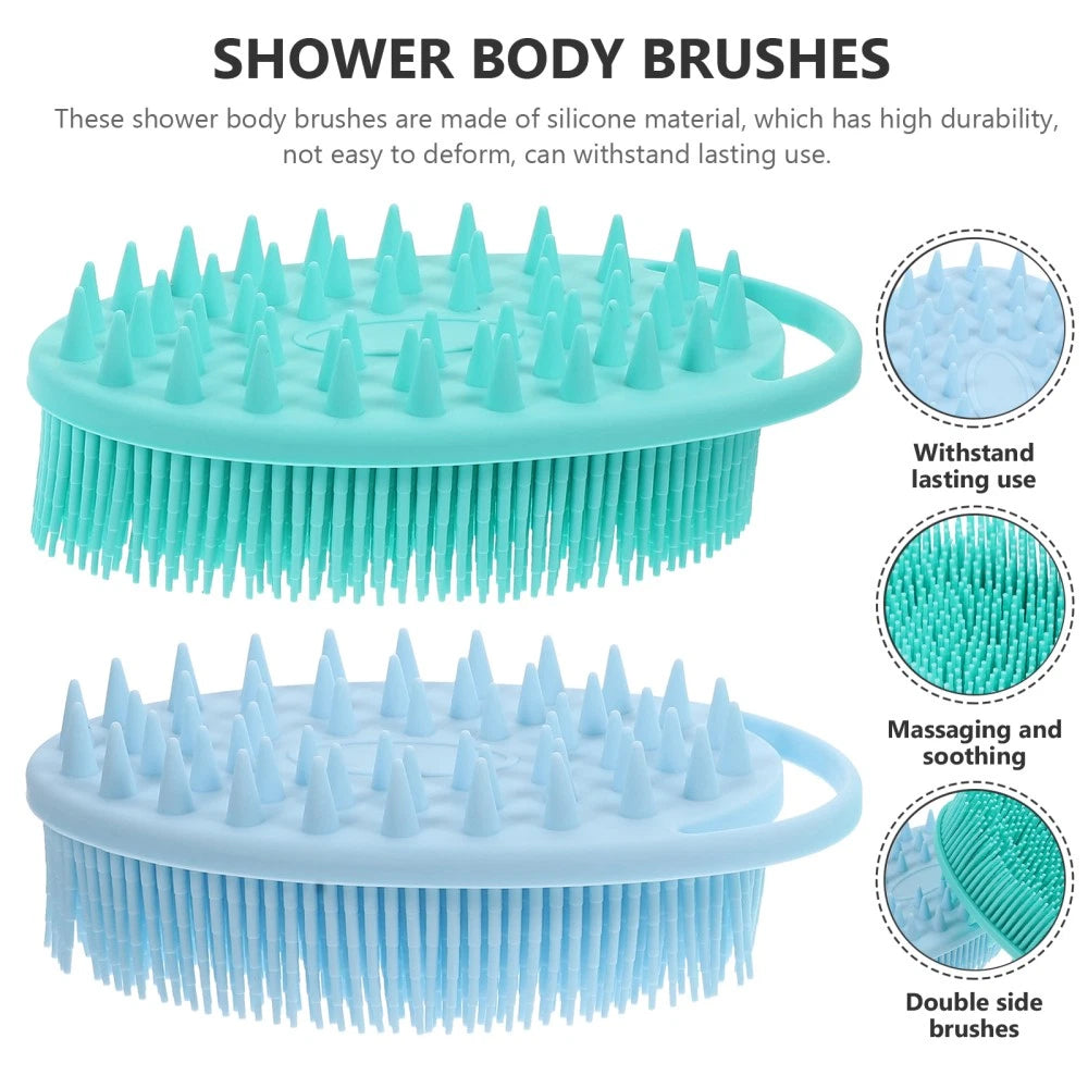 2 Pcs Bath Brush Soft Body Scrubber Man Skin Exfoliator Exfoliating Back