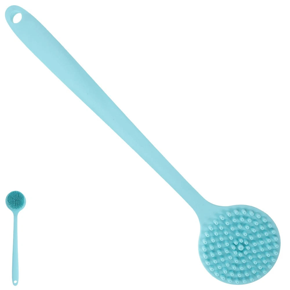 Long Handle Bath Brush Body Scrubber Silicone Shower Exfoliation