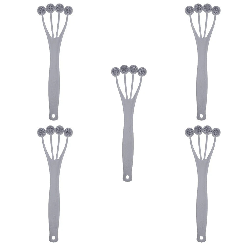 5 Pack Exfoliating Bath Brush Body Scrubber for Shower Tool Back