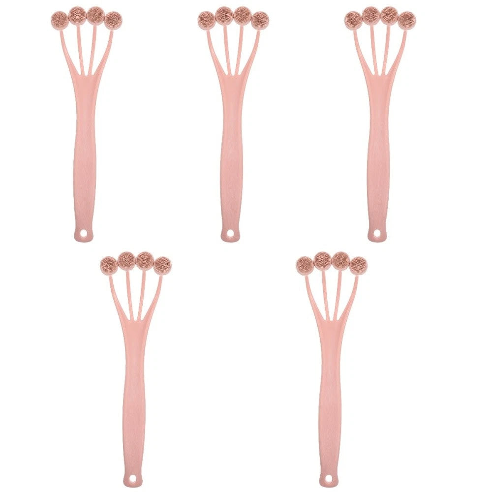 5 PCS Exfoliating Bath Brush Body Scrubber for Shower Long Handle