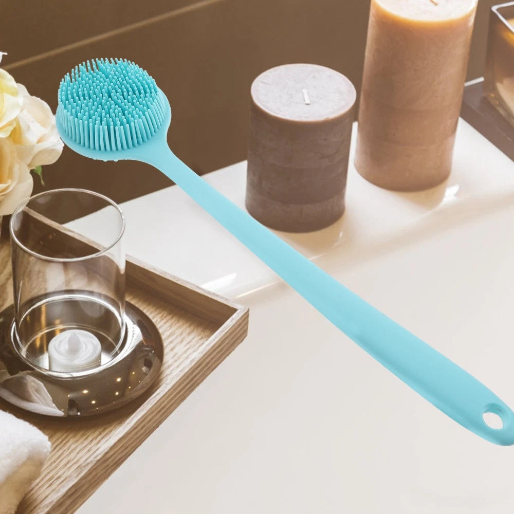 Long Handle Bath Brush Silicone Body Scrubber Exfoliator Brushes Elderly