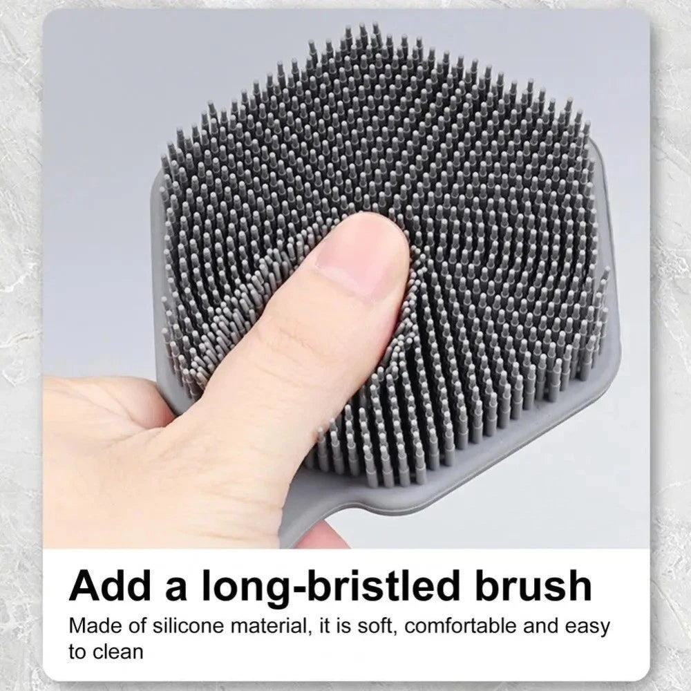 Thickened Silicone Shower Brush Anti Slip Back Scrubber Bathing Brush  Bathroom