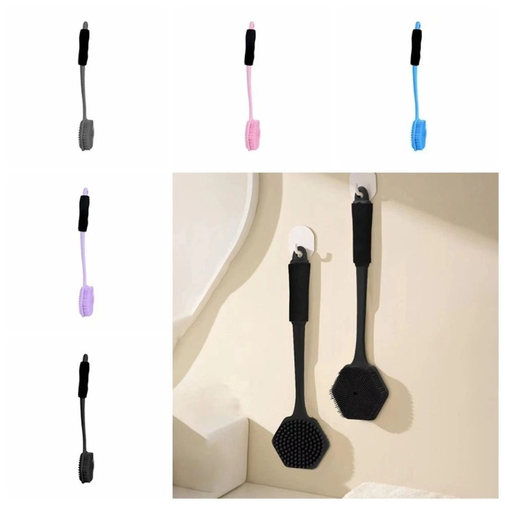 Thickened Silicone Shower Brush Anti Slip Back Scrubber Bathing Brush  Bathroom