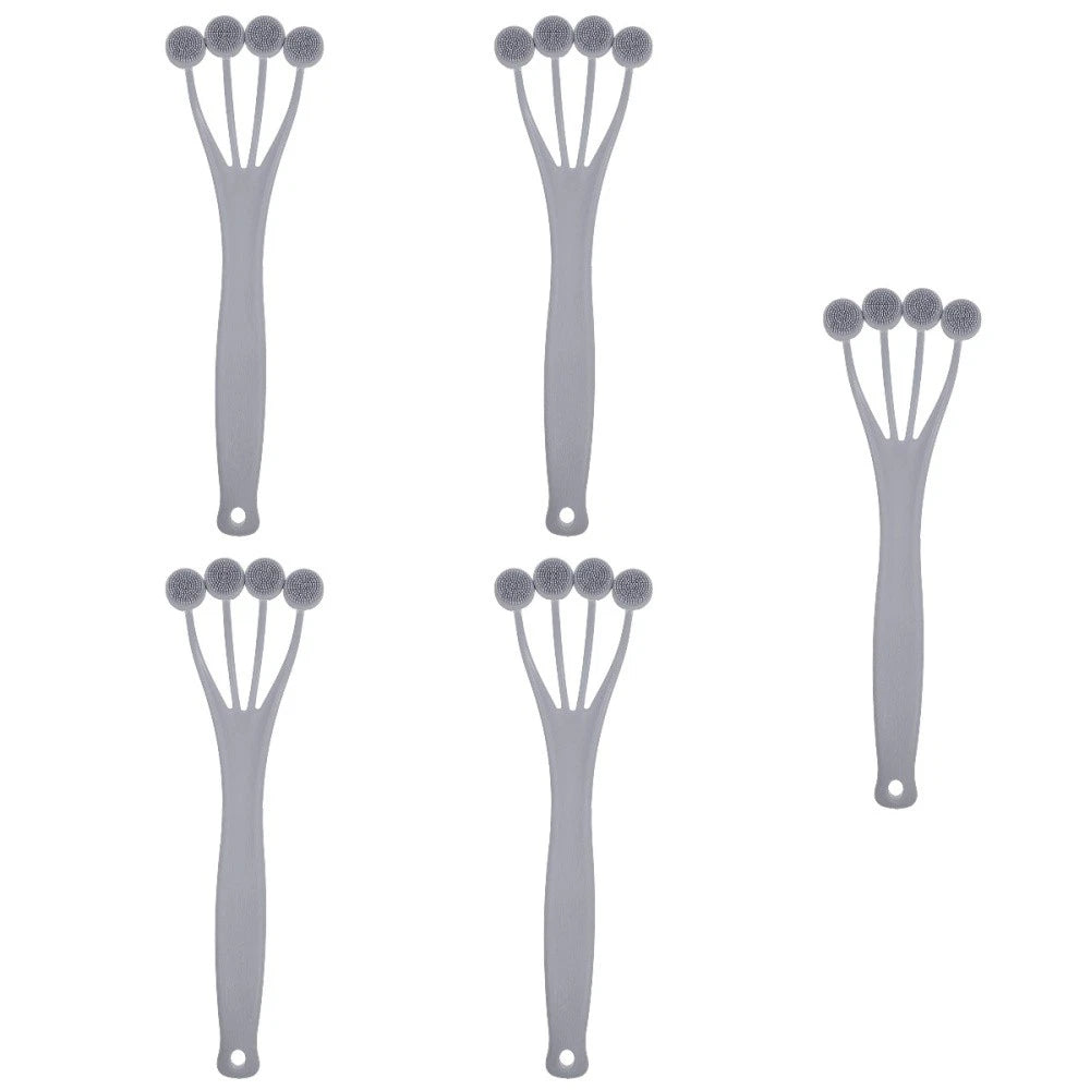 5 Pack Exfoliating Bath Brush Body Scrubber for Shower Tool Back