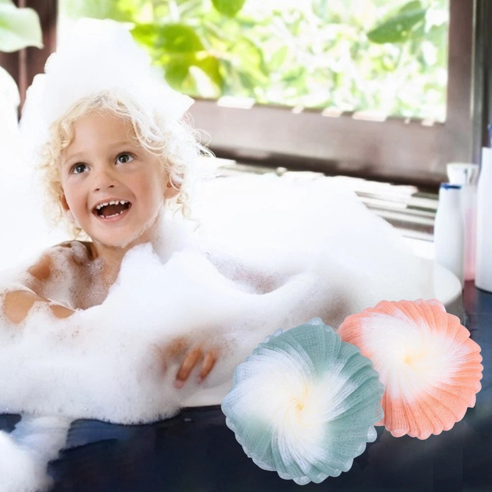 2Pcs Bath Sponge Body Scrubber Pouf Shower Ball Brush for Women and Men