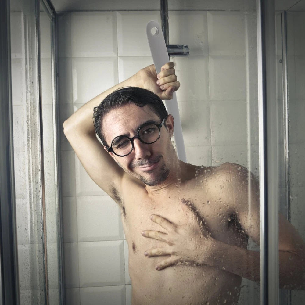 Silicone Bath Brush Man Body Scrubber Back for Shower Long Handle