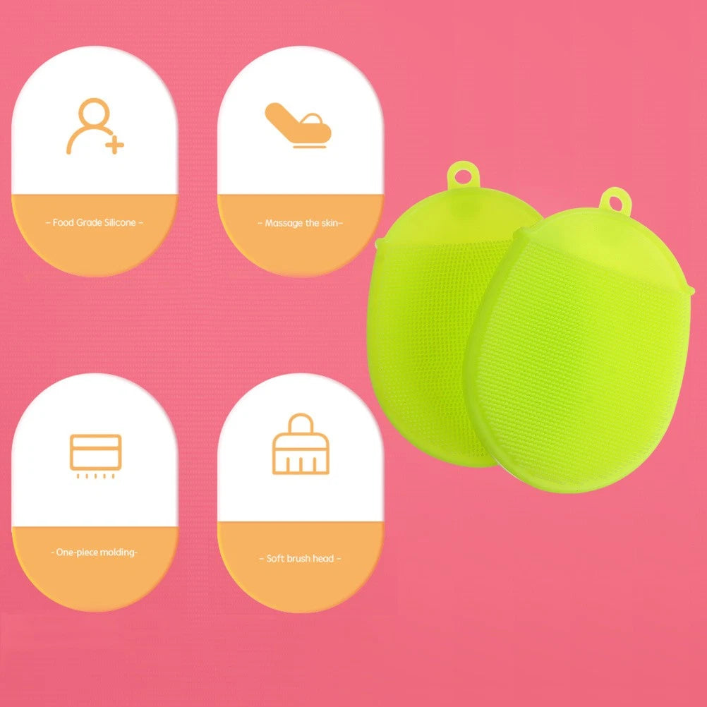 2pcs Silicone Bath Brushes Cleaning Brushes Scrubbers Bath Supplies