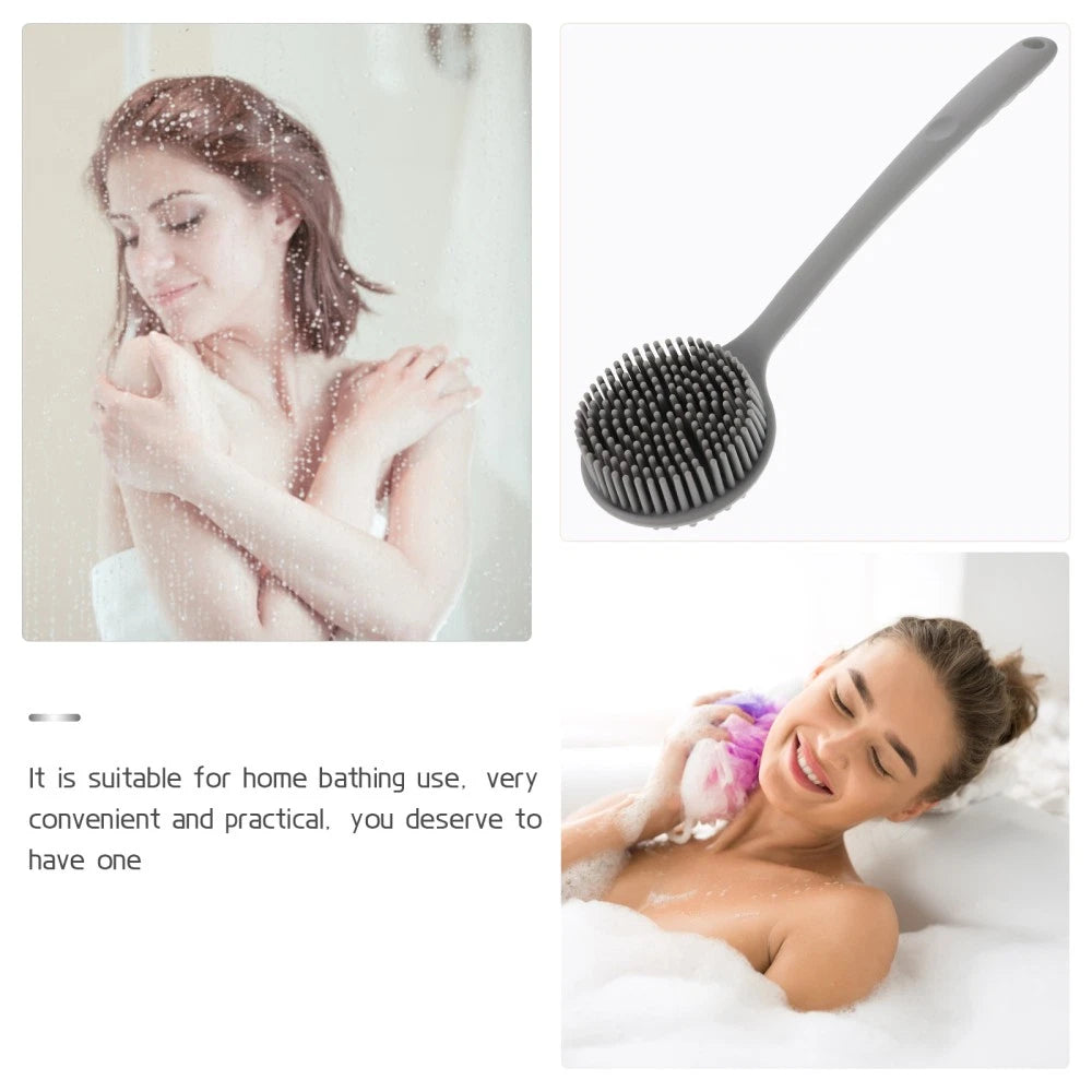 Silicone Bath Brush Man Body Scrubber Shower Back for Long Handle
