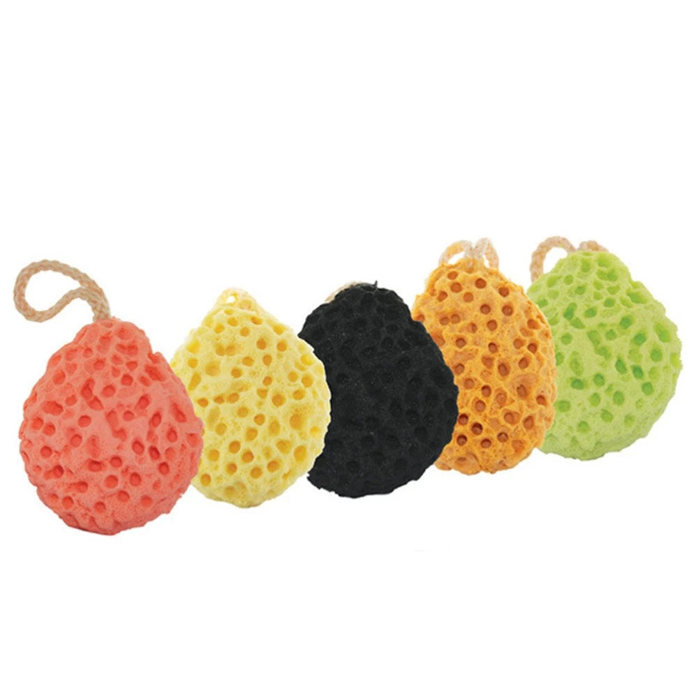 3 Pcs Shower Brush Bath Sponge Honeycomb Structure Seaweed Cotton with Rope