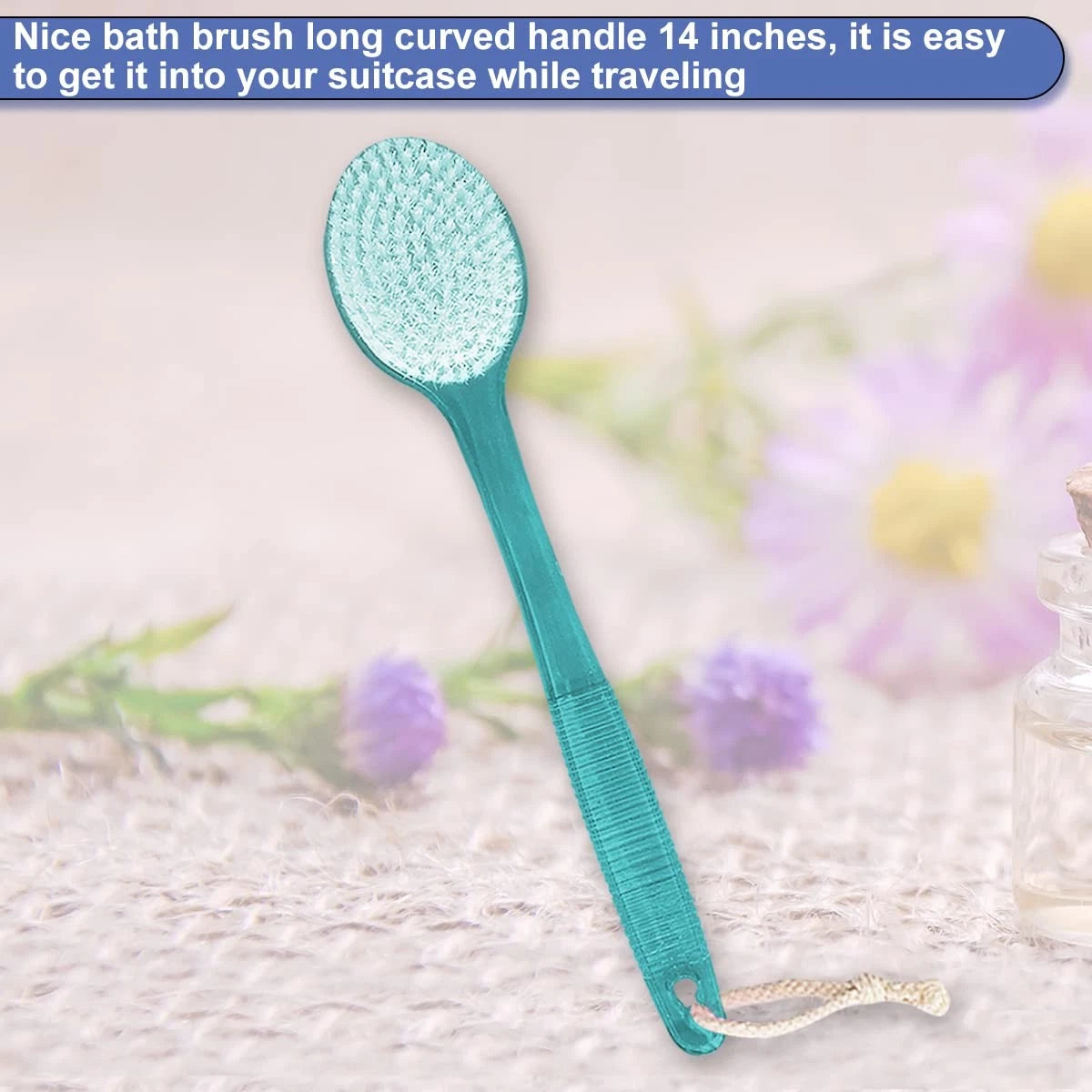 Back Brush for Shower, 14-inch Long Handle Medium Stiff Bristles Bath Scrubbe...