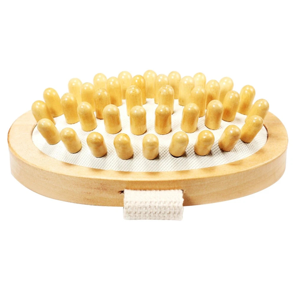 1PC No Handle Bath Nursing Brush Practical Body Bath Massage Brush (Wood Color)