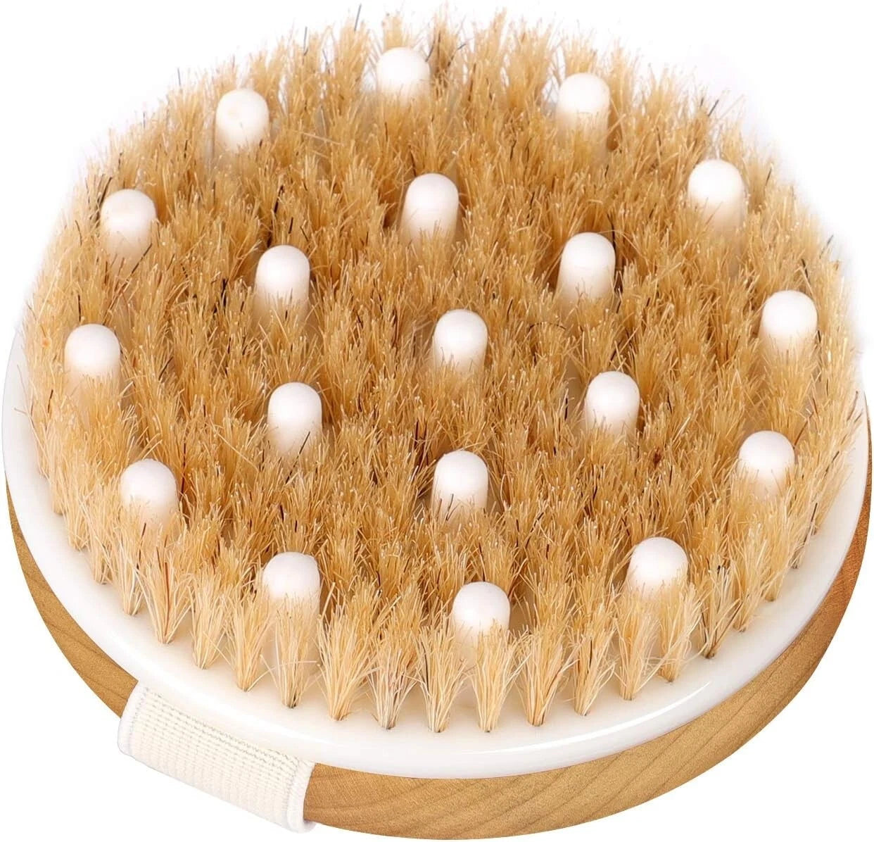 Body Back Bath Brush Shower Scrubber W/ Bristles for Shower Wet Dry Exfoliating