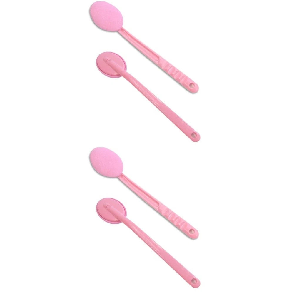 2pcs Long Handle Shower Brush Microfiber Body Scrub Bath Brush for Back