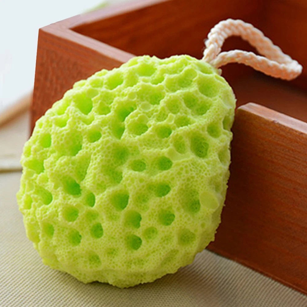 3 Pcs Shower Brush Bath Sponge Honeycomb Structure Seaweed Cotton with Rope