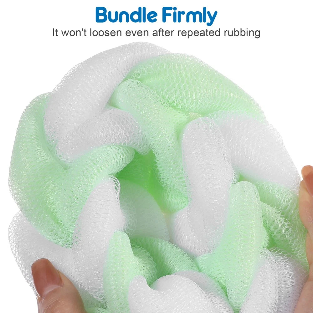 4pcs Long Bath Flower Bath Ball Lather Rub Bath Towel Bath Brush Shower Ball