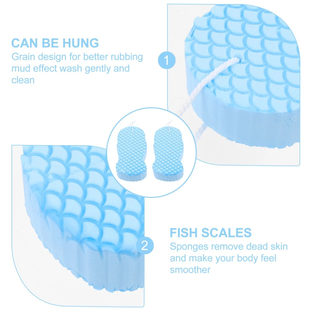 2 Pcs Baby Bath Sponge Man Back Scrub Brush Exfoliant for Shower Bathing