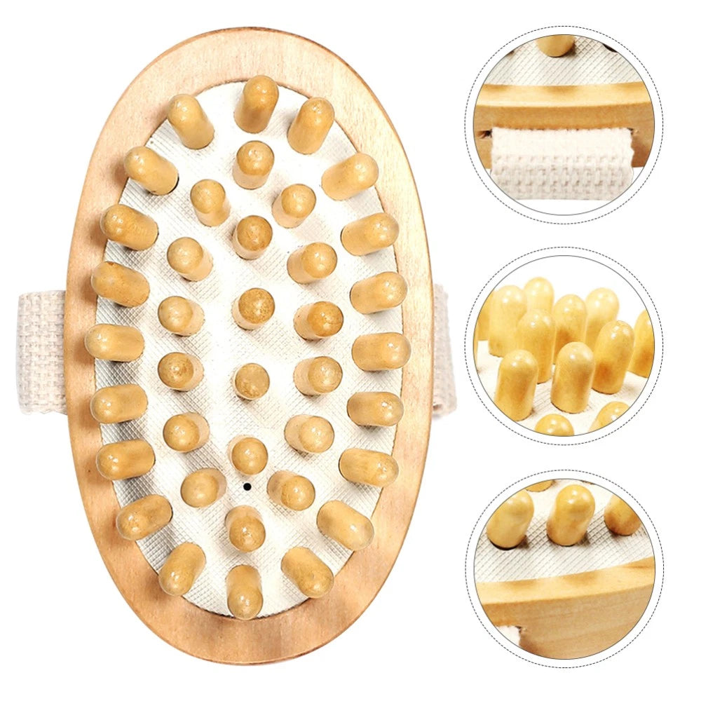 1PC No Handle Bath Nursing Brush Practical Body Bath Massage Brush (Wood Color)