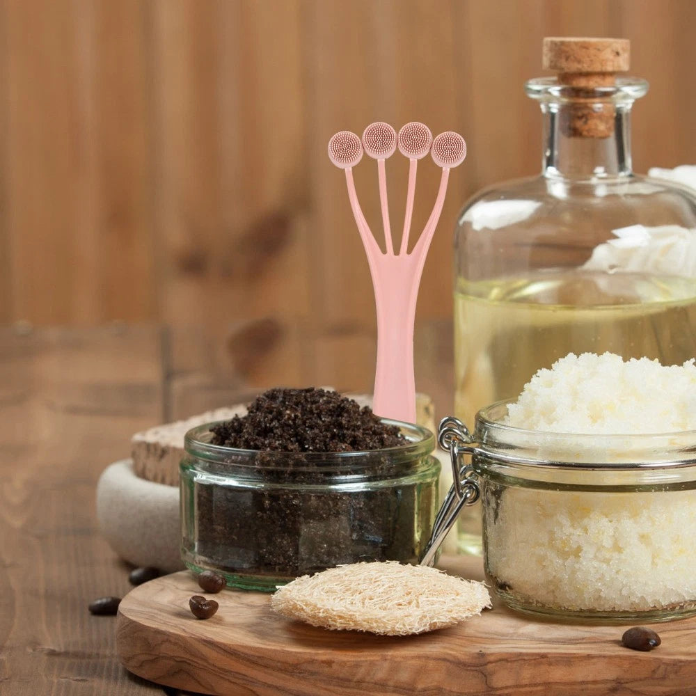 5 PCS Exfoliating Bath Brush Body Scrubber for Shower Long Handle