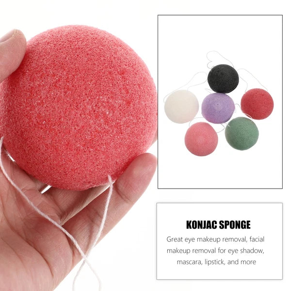 6PCS dry wet face puff Reusable Body Sponge Facial Cleansing