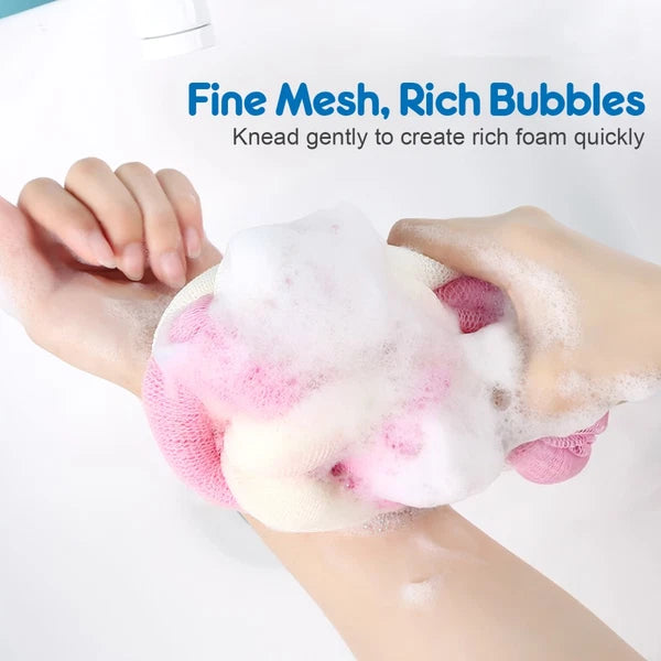 4pcs Long Bath Flower Bath Ball Lather Rub Bath Towel Bath Brush Shower Ball