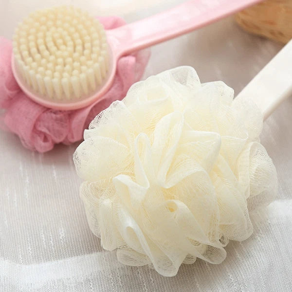 2 Pcs Back Rub Bath Brush Elderly Miss Body Shower Scrubber Exfoliator