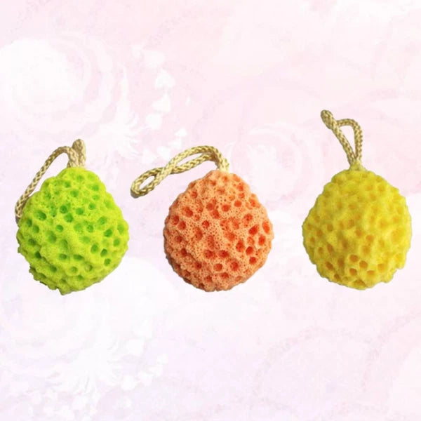 3 Pcs Shower Brush Bath Sponge Honeycomb Structure Seaweed Cotton with Rope