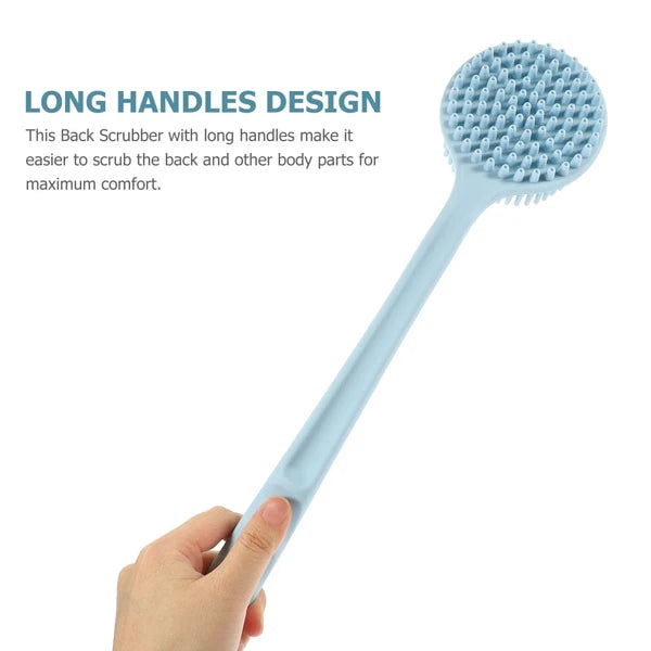Silicone Bath Brush Man Back Cleaning Scrubber Shower Backbrush for Long Handle