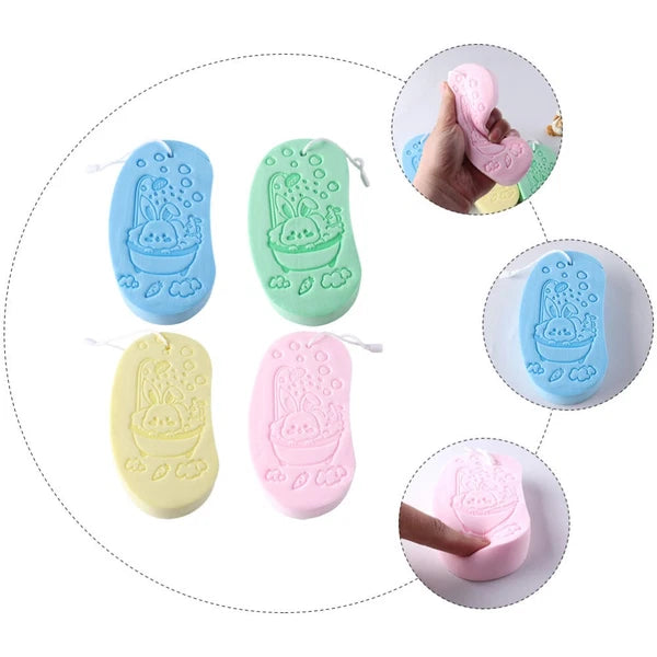 4 Pcs Bath Sponge Child Shower Loofah Sponges for Children Soft Baby Brush
