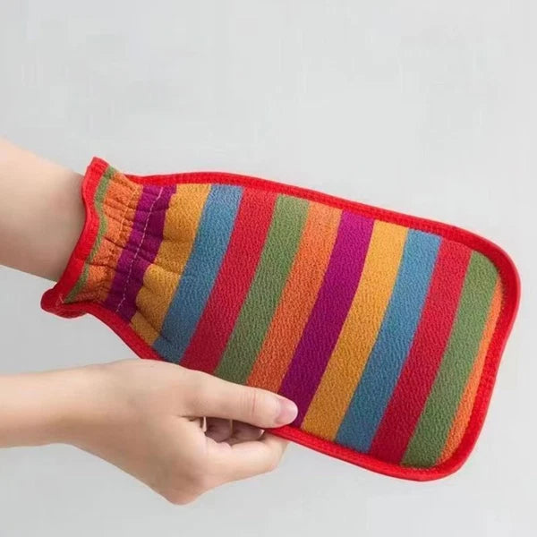 3 Pcs Bath Towel Gloves Back Brush for Shower Men Massage Cleaning