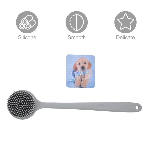 Silicone Bath Brush Man Back Washer Shower Scrubber with Long Handle