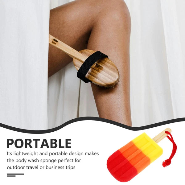 Shower Sponge Bathing Exfoliating Sponge Ice Cream Shaped Exfoliating Scrubber