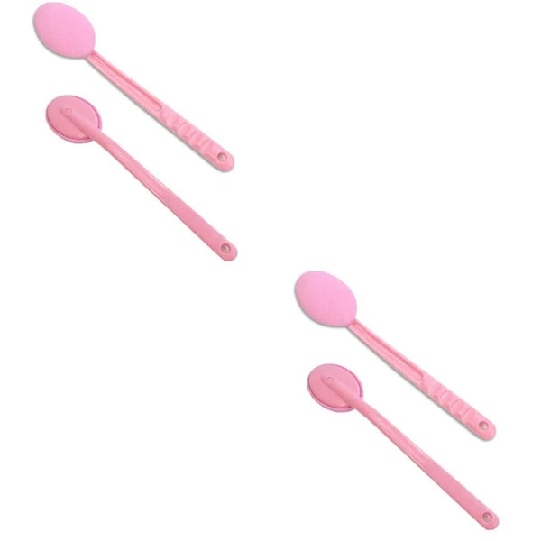 2pcs Long Handle Shower Brush Microfiber Body Scrub Bath Brush for Back