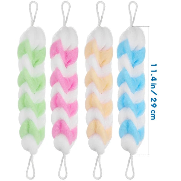 4pcs Long Bath Flower Bath Ball Lather Rub Bath Towel Bath Brush Shower Ball