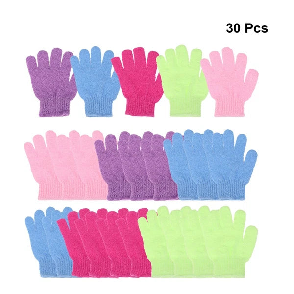 30 Pcs Exfoliating and Scrubbing Gloves Bathroom Body Wash Mitts