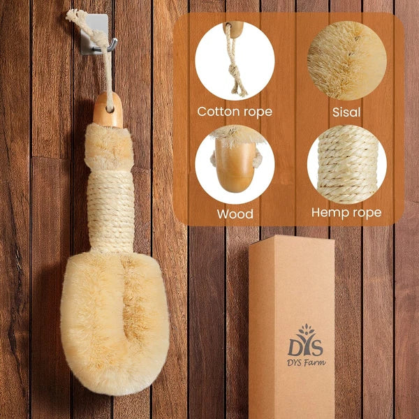 Shower Bath Scrubber Body Dry Brushing - Skin Brushes Vegan Natural Sisal