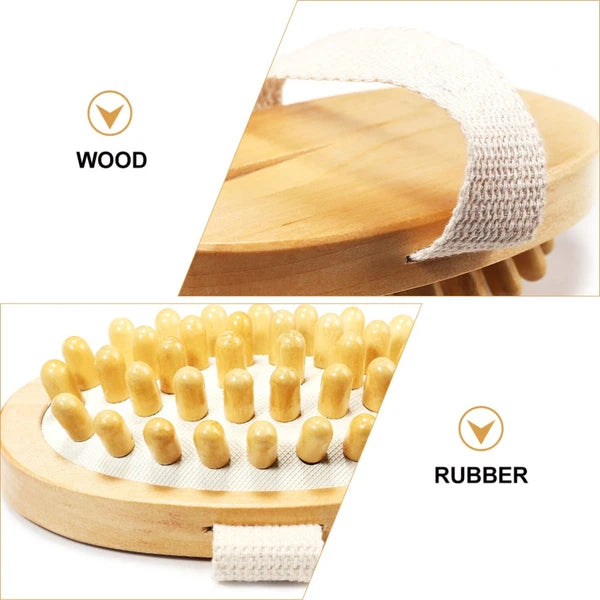 1PC No Handle Bath Nursing Brush Practical Body Bath Massage Brush (Wood Color)