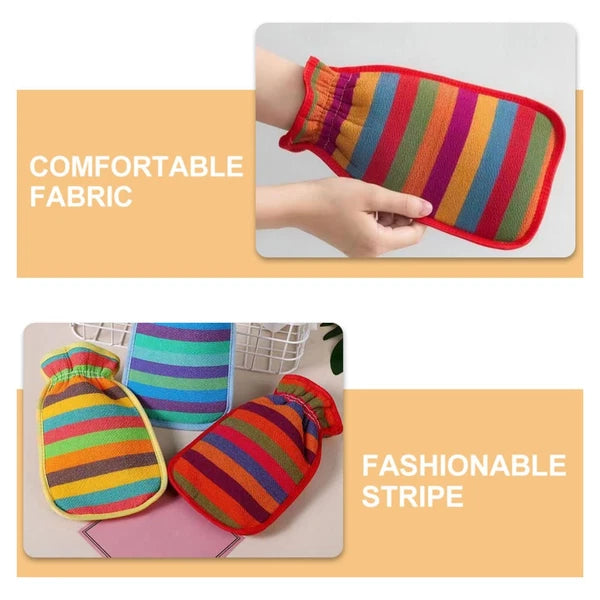 3 Pcs Bath Towel Gloves Back Brush for Shower Men Massage Cleaning