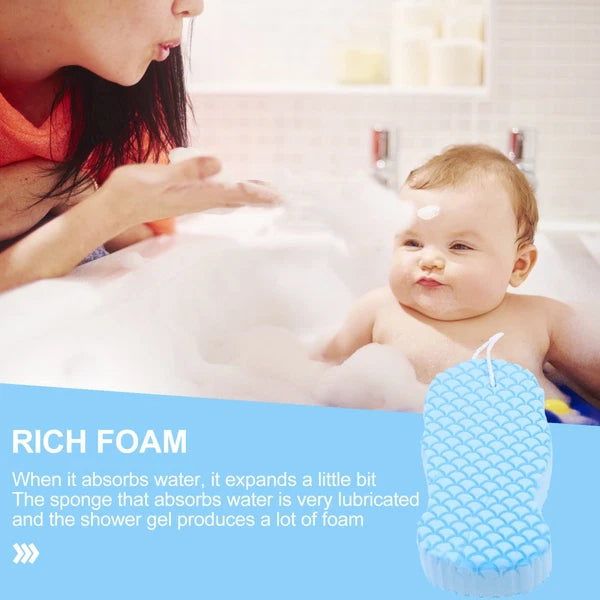 2 Pcs Baby Bath Sponge Man Back Scrub Brush Exfoliant for Shower Bathing