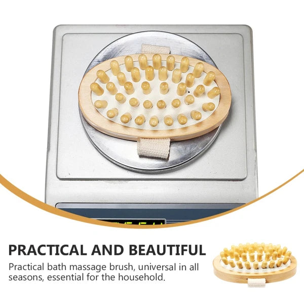 1PC No Handle Bath Nursing Brush Practical Body Bath Massage Brush (Wood Color)