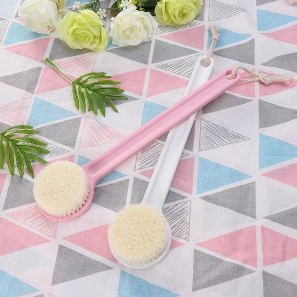 Long Handle Bath Scrubber Printed Body Brush Exfoliating Shower Brush (Flamingo)