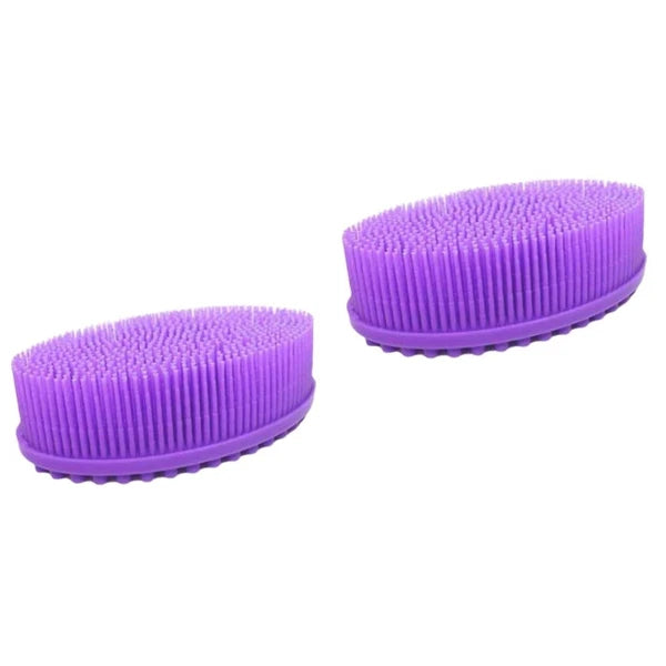 2 Pieces Bath Brush Body Scrubber Silicone Exfoliator Baby Bathing